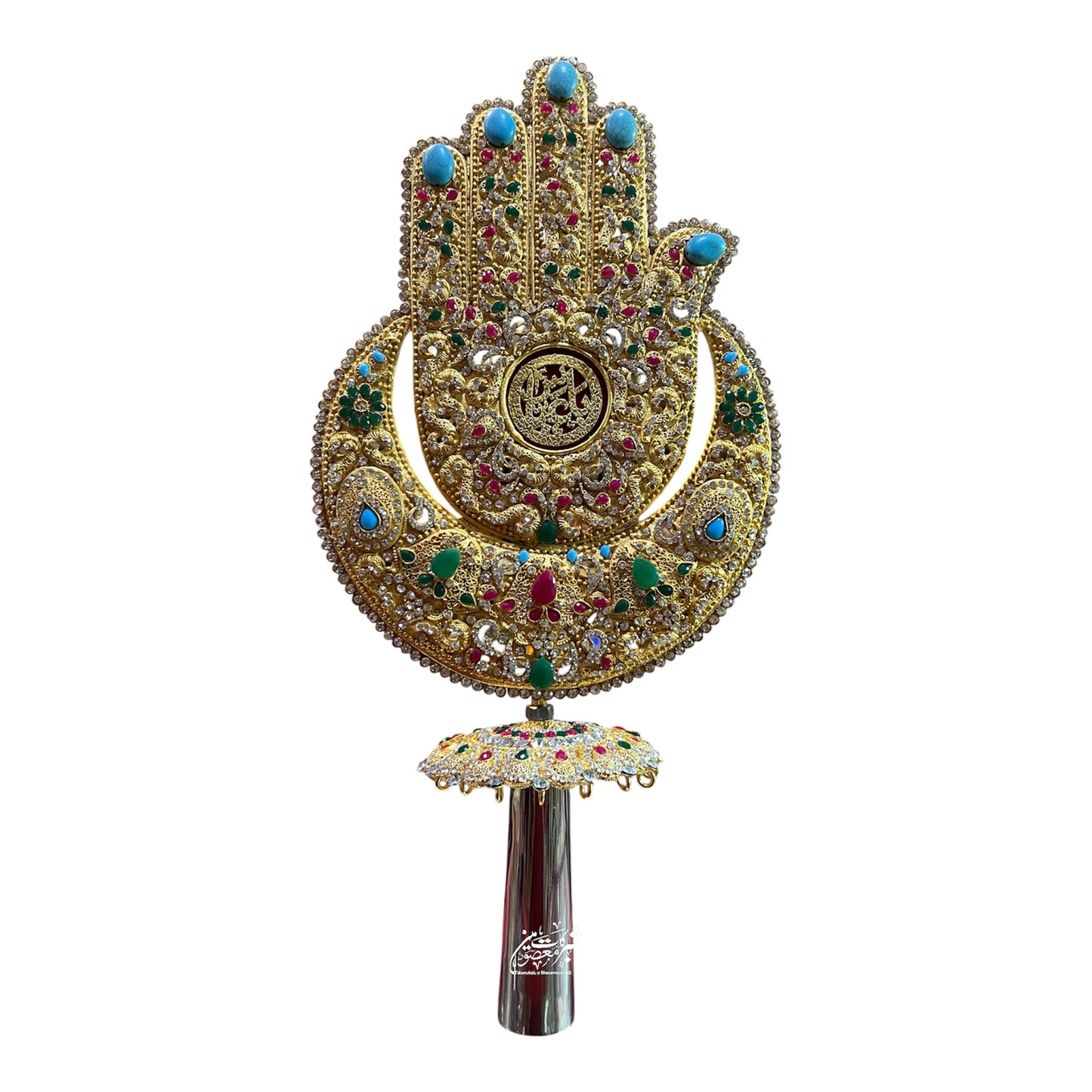 Beautiful Alam Hazrat Abbas (AS) Moon Shape | Manjus Work Stones