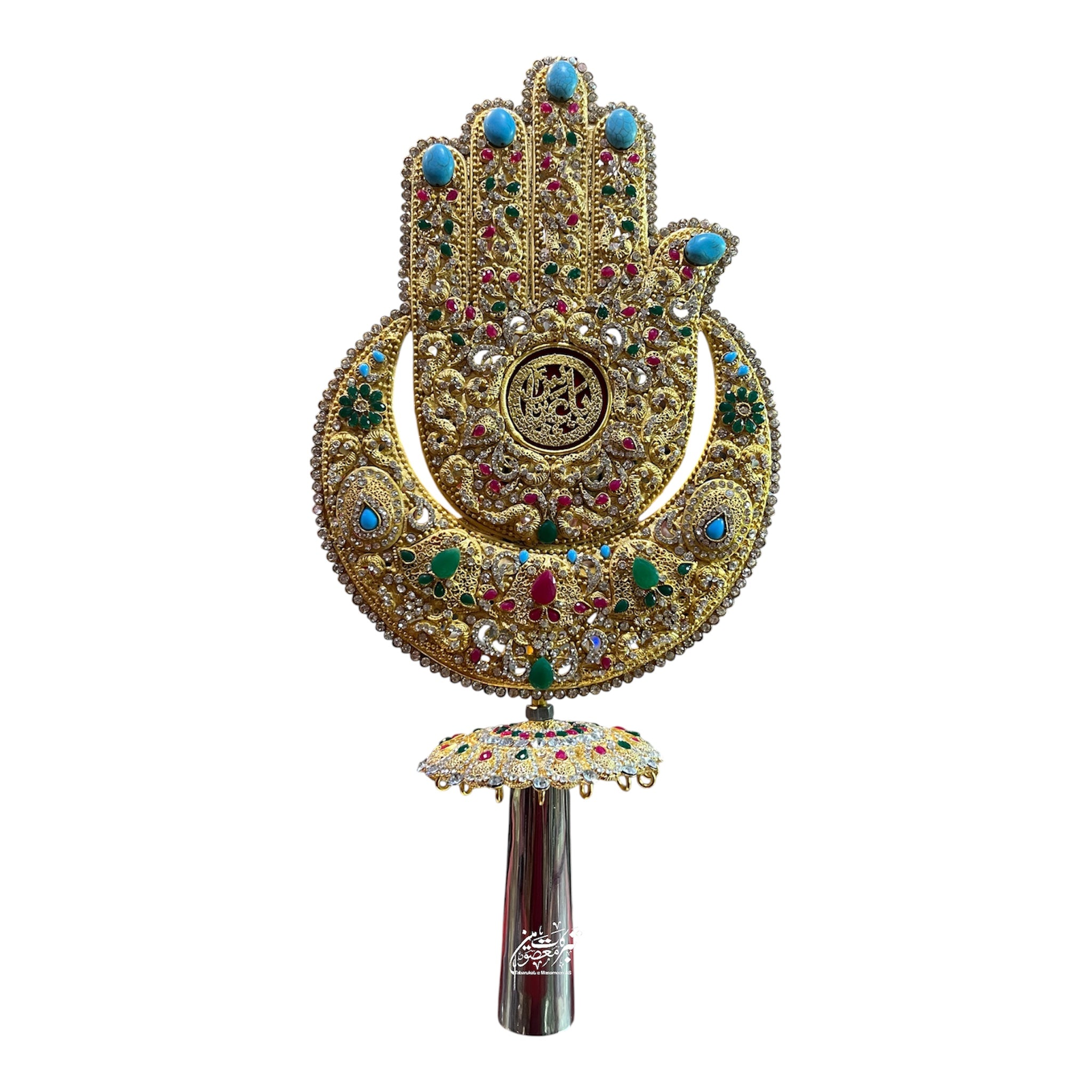 Beautiful Alam Hazrat Abbas (AS) Moon Shape | Manjus Work Stones