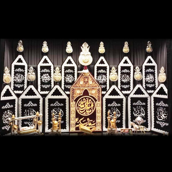 14 Masoomeen Alam and Panja for Aza Khana Black and Brown Velevet