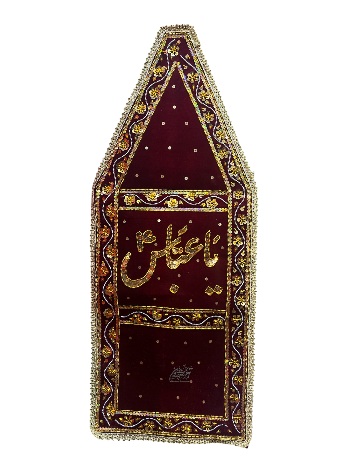 Ya Abbas (AS) Premium Velvet Azakhana Patka – 40 Inch Luxury Sitara & Moti Design