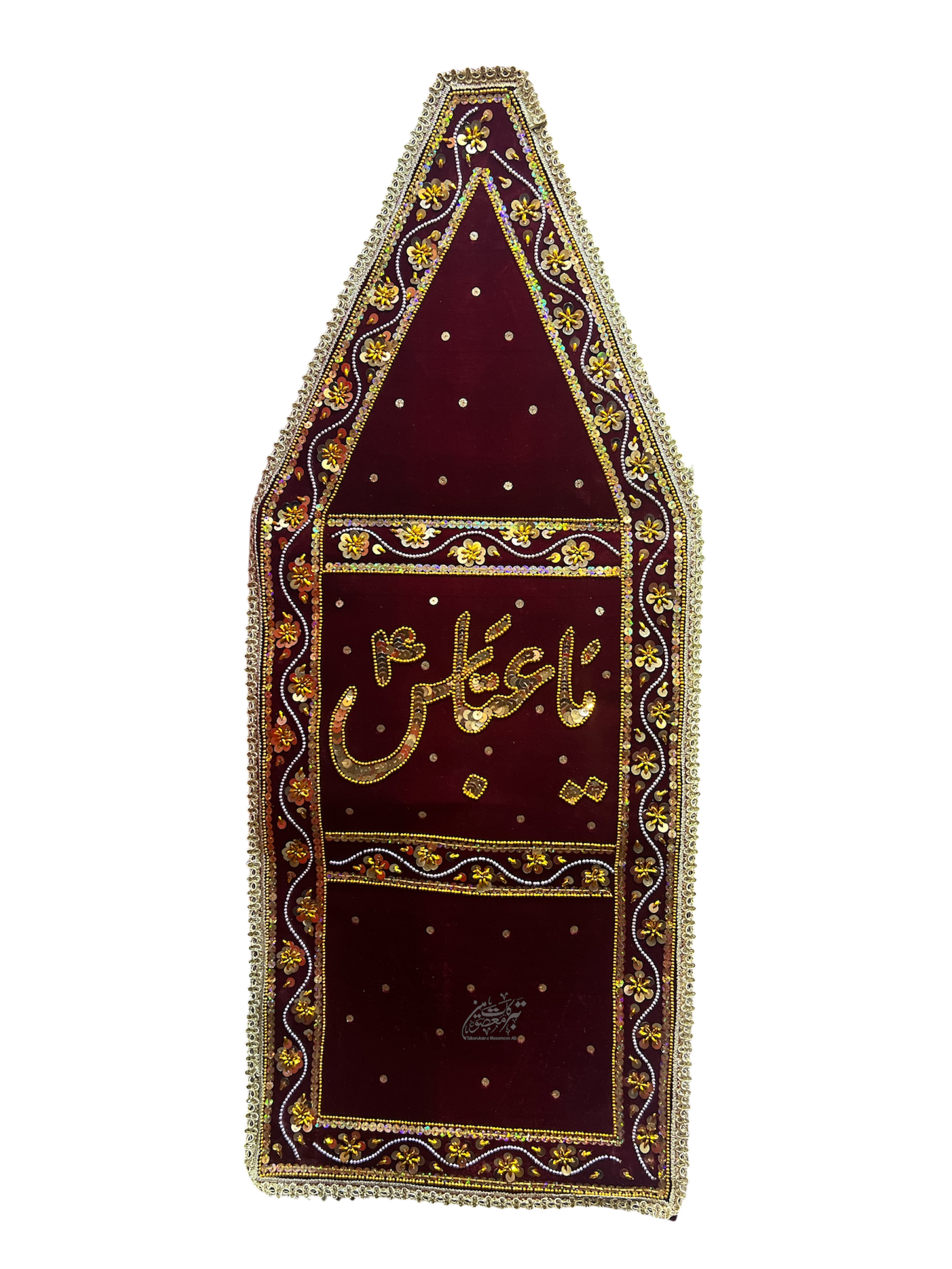 Ya Abbas (AS) Premium Velvet Azakhana Patka – 40 Inch Luxury Sitara & Moti Design