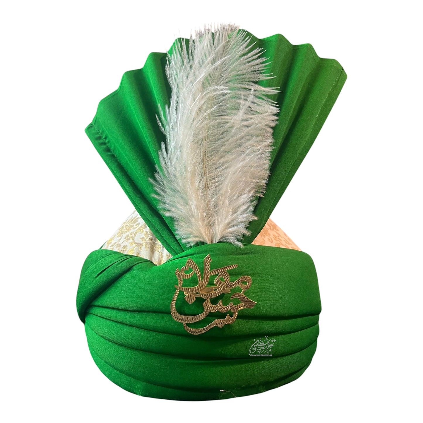 Beautiful Amama for Taboot e Imam Hassan (AS) | High Quality with Ya Hassan (AS) Badge & Feather