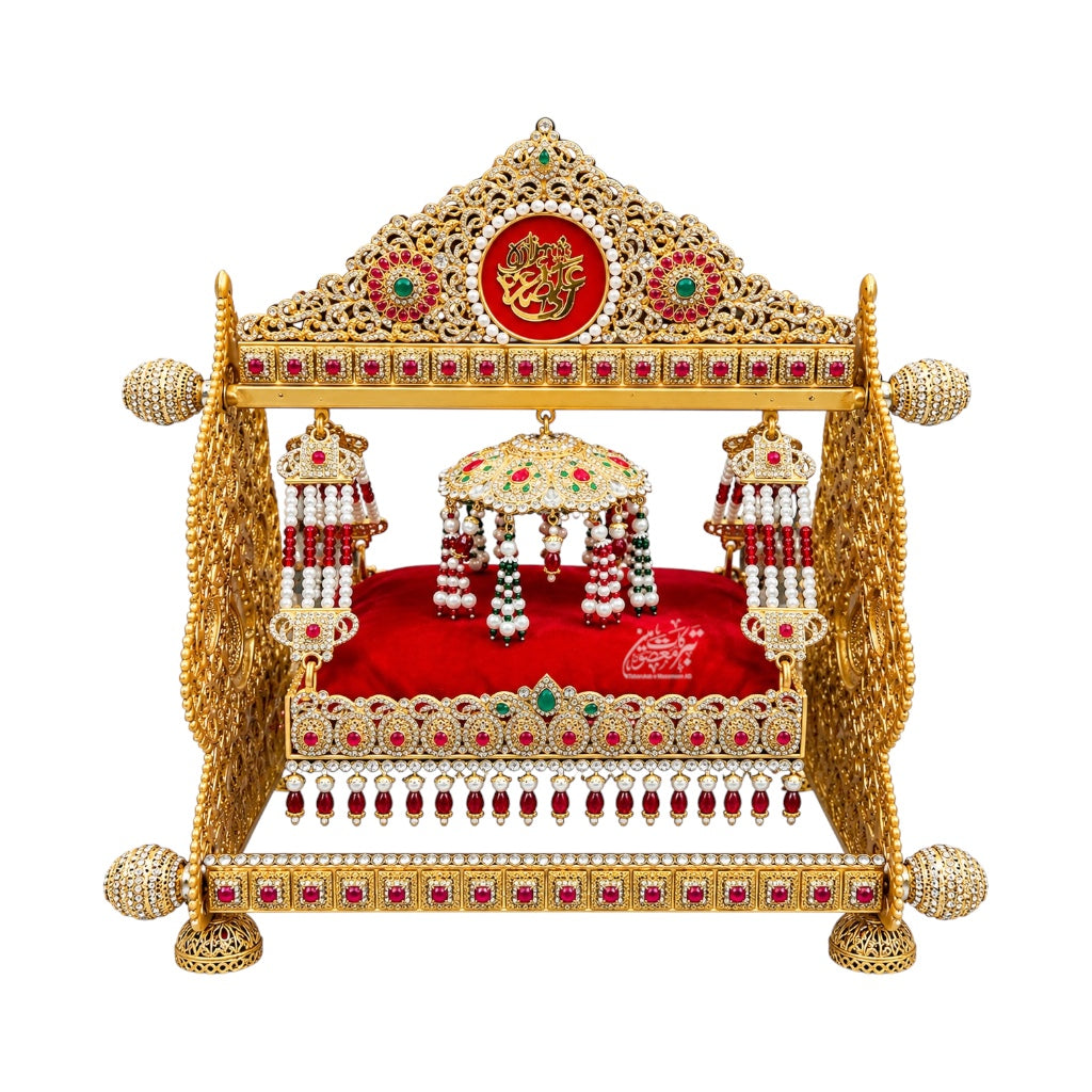 Beautiful Jhoola Shahzada Ali Asghar (AS) | Premium Manjus Work | Multi-Color Stones | 15 Inch
