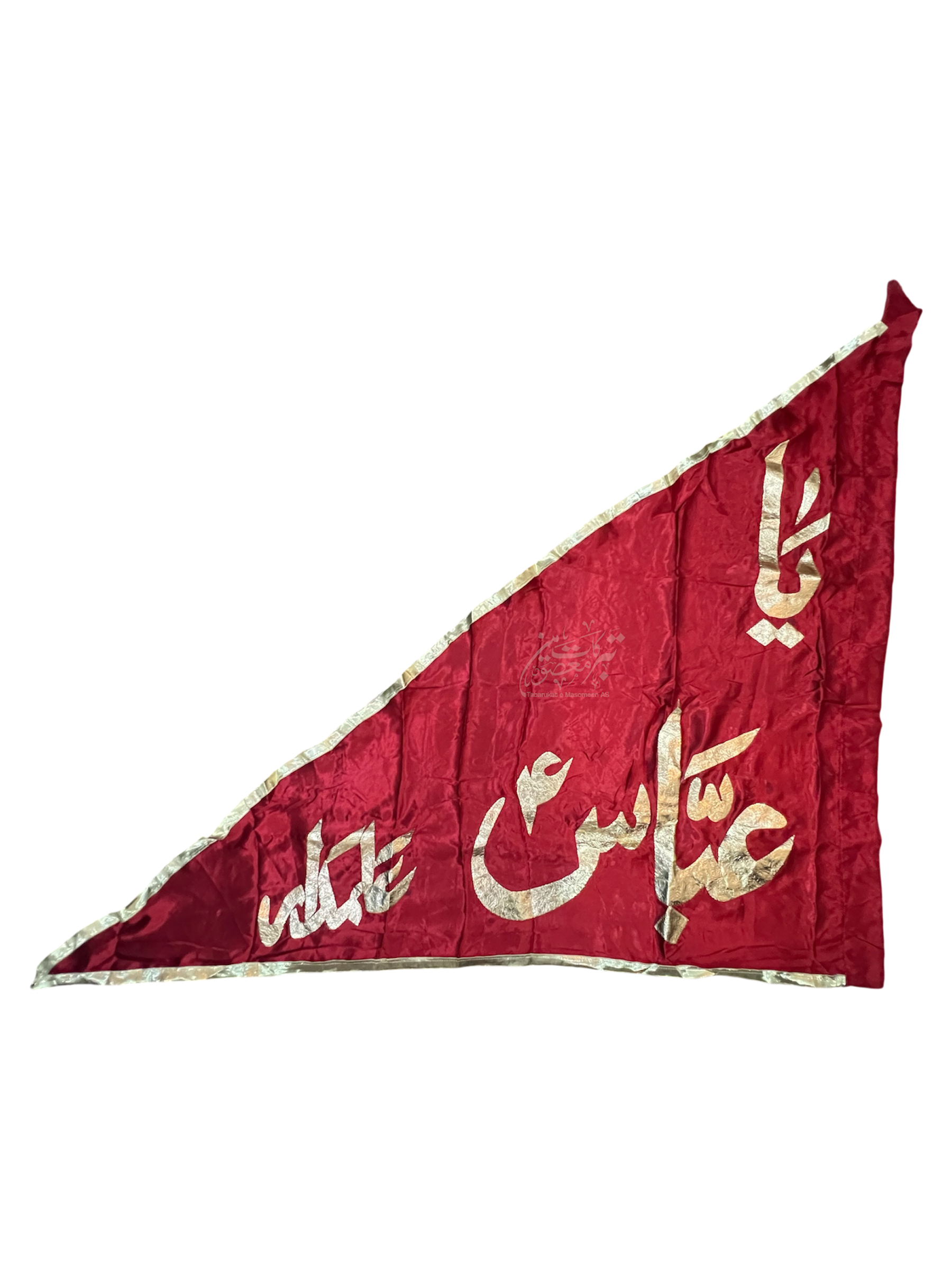 Beautiful Outdoor Roof Alam Parcham Ya Abbas (AS) – Satin Fabric Golden Applic Work
