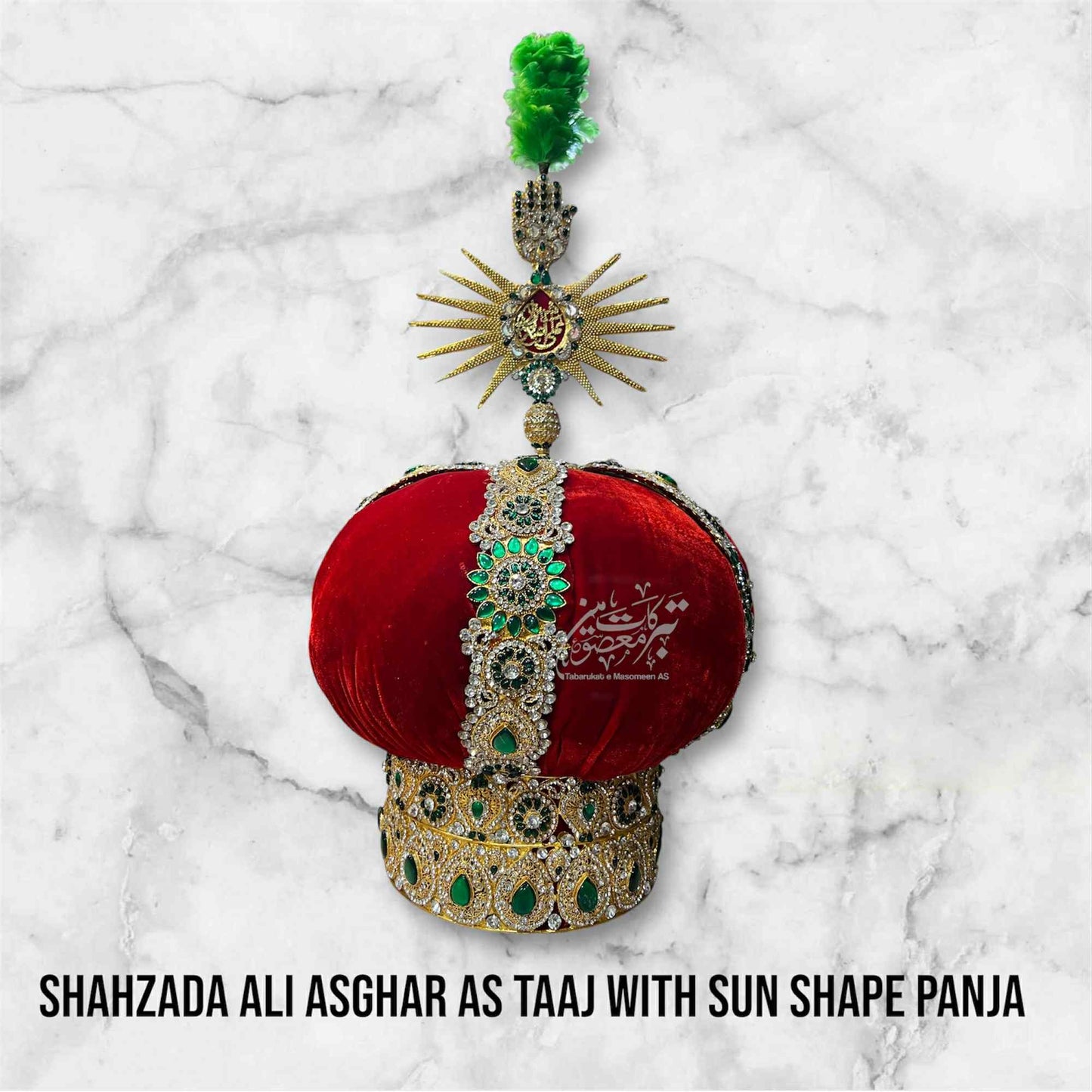 Beautifull Taj Shahzada Asghar with Red and Green Color Stones