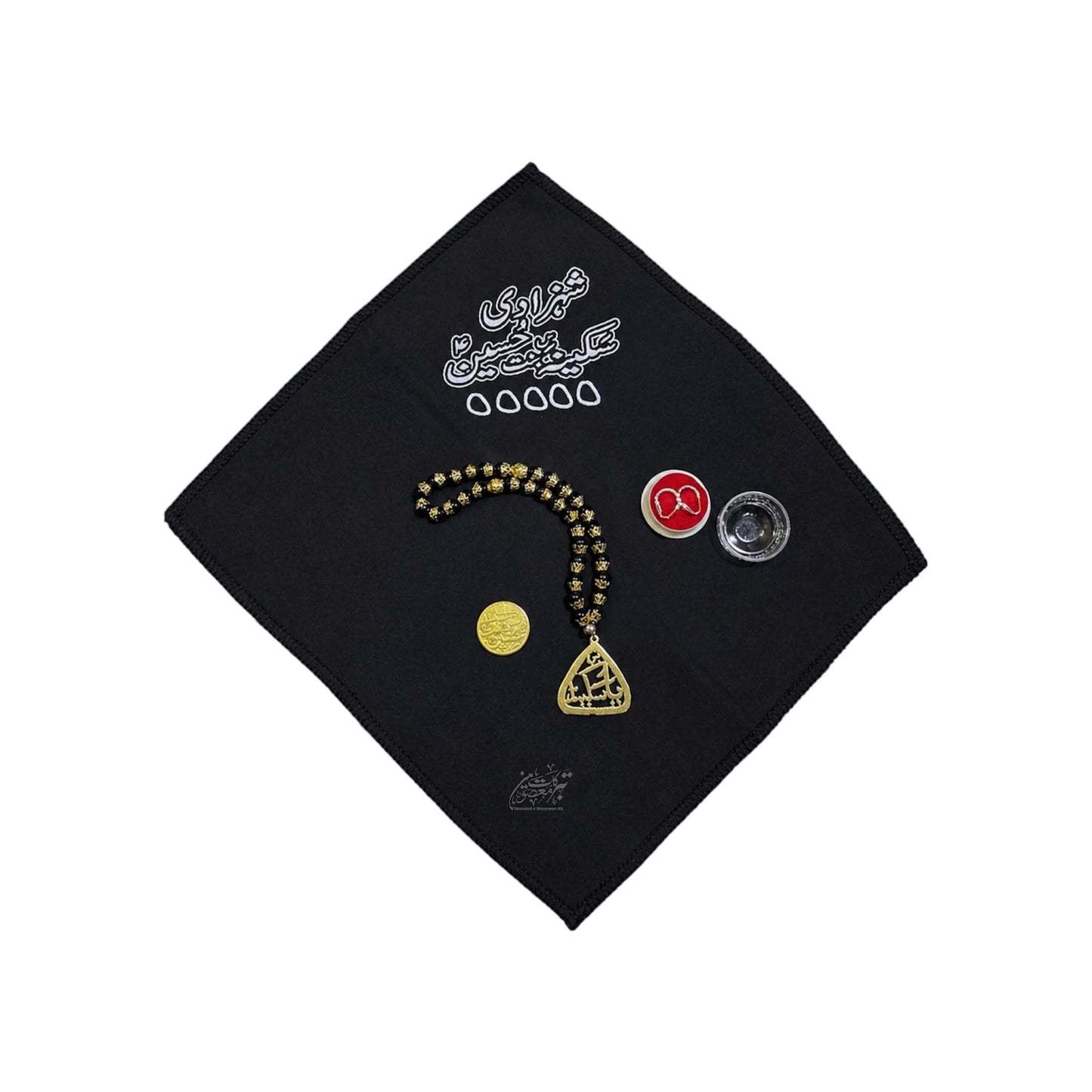 New Arrival Shahzadi Sakina (SA) Tabaruk Set | 33 Beads Tasbeeh, Barkati Coin, Rumal & Bali | Best Tabarukat for Majlis | 12 Pcs Pack