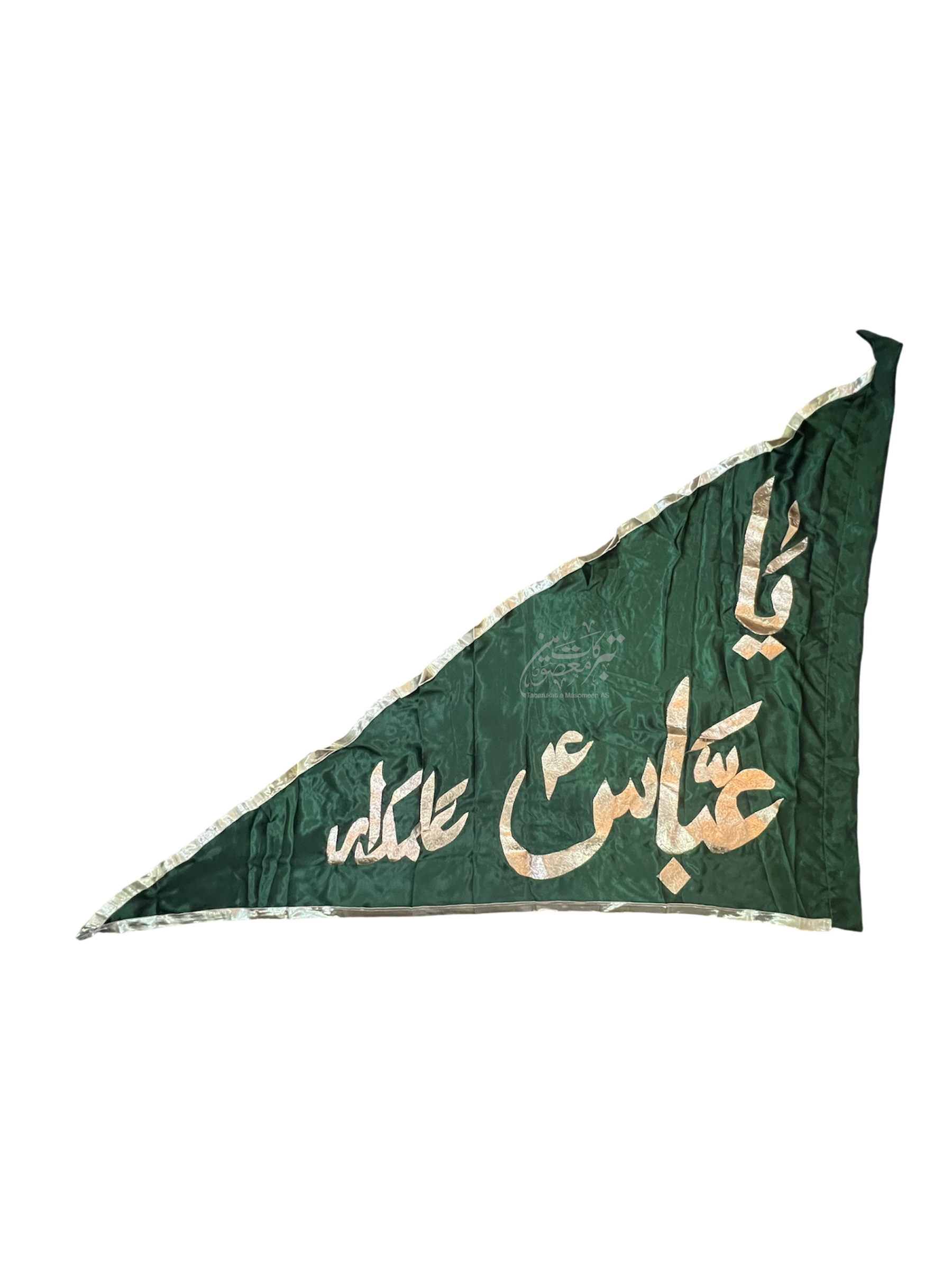Beautiful Outdoor Roof Alam Parcham Ya Abbas (AS) – Satin Fabric Golden Applic Work
