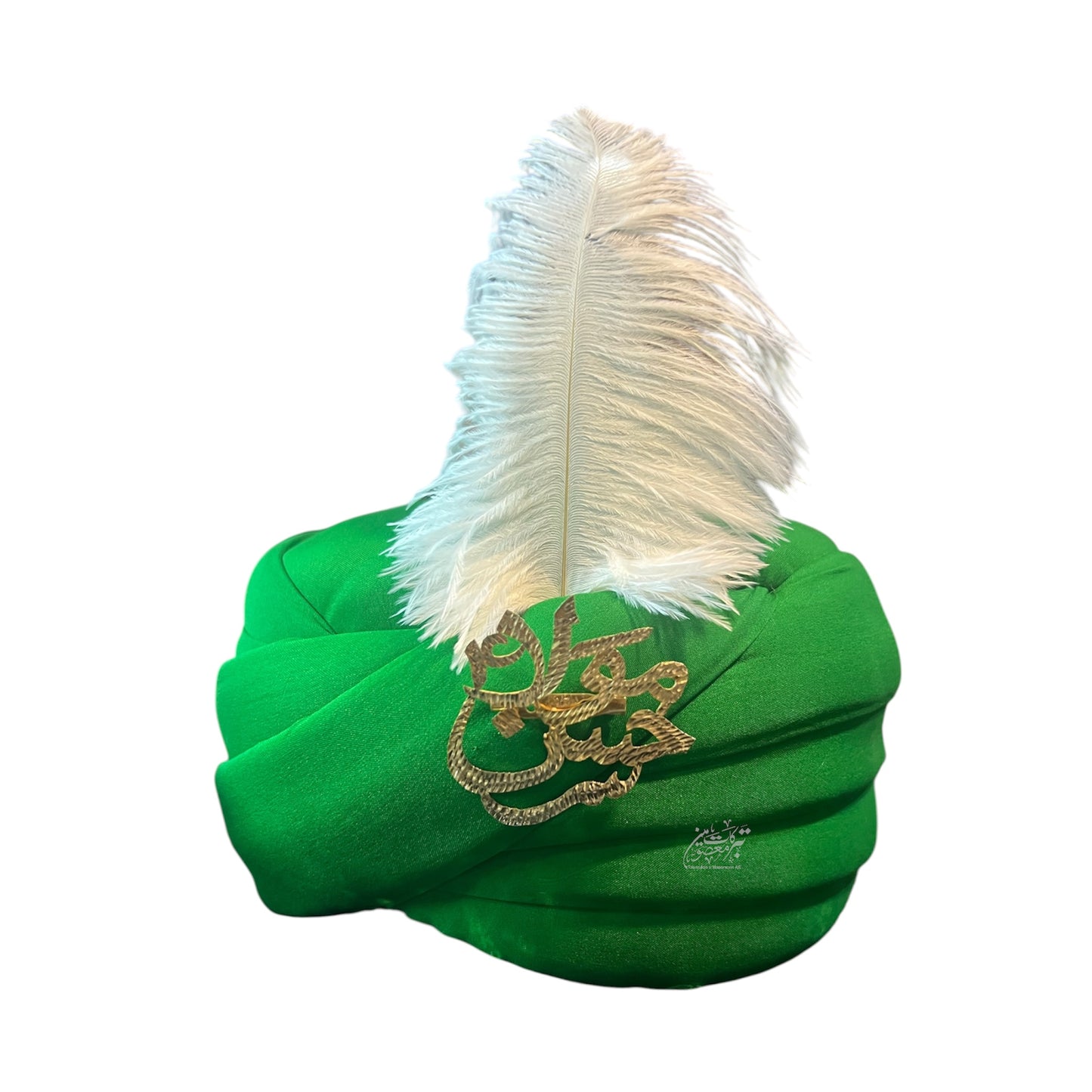 Beautiful Amama for Taboot e Imam Hassan (AS) | High Quality with Ya Hassan (AS) Badge & Feather