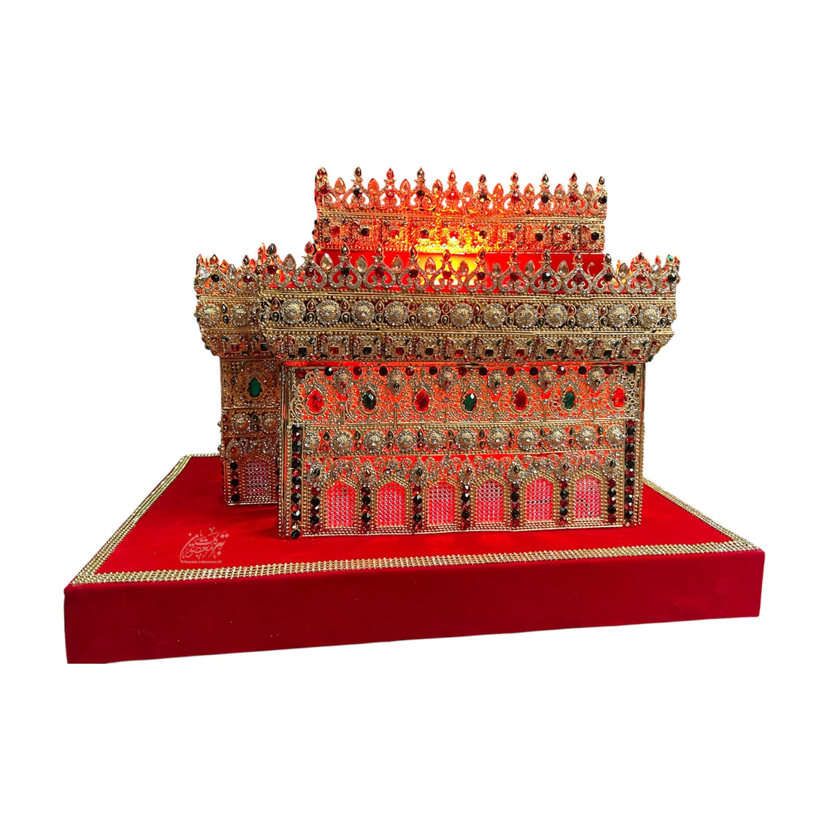 New Arrival Zari Hazrat Imam Hussain AS with Lights | Premium Manjus Work Stones | 18 x 12 Inch