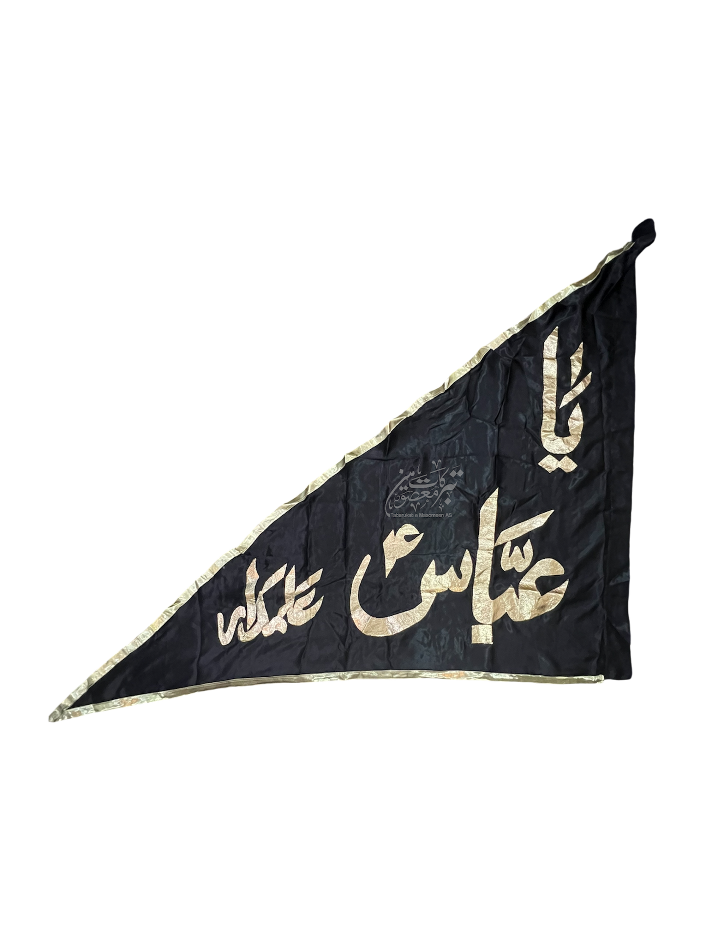 Beautiful Outdoor Roof Alam Parcham Ya Abbas (AS) – Satin Fabric Golden Applic Work