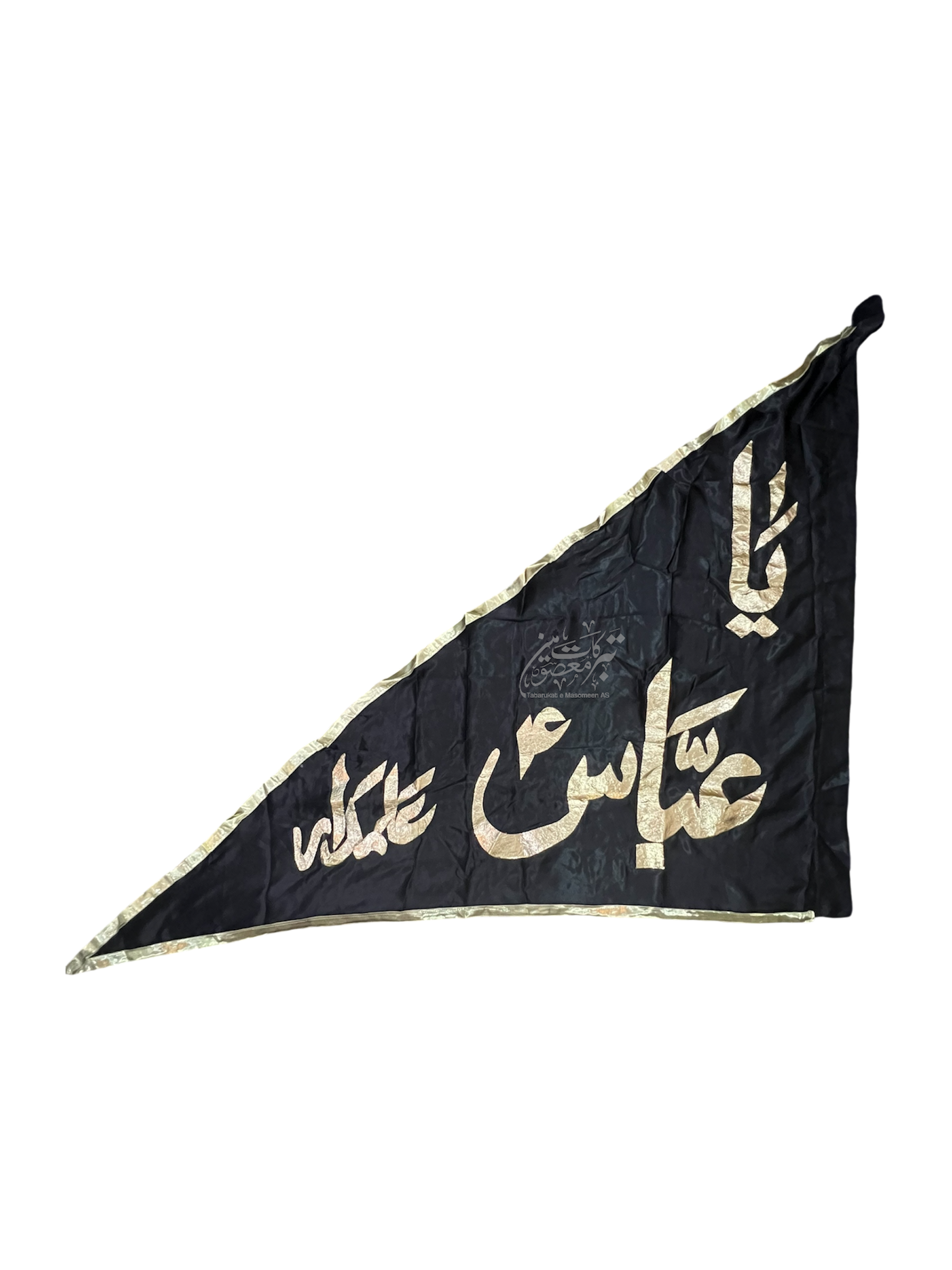 Beautiful Outdoor Roof Alam Parcham Ya Abbas (AS) – Satin Fabric Golden Applic Work