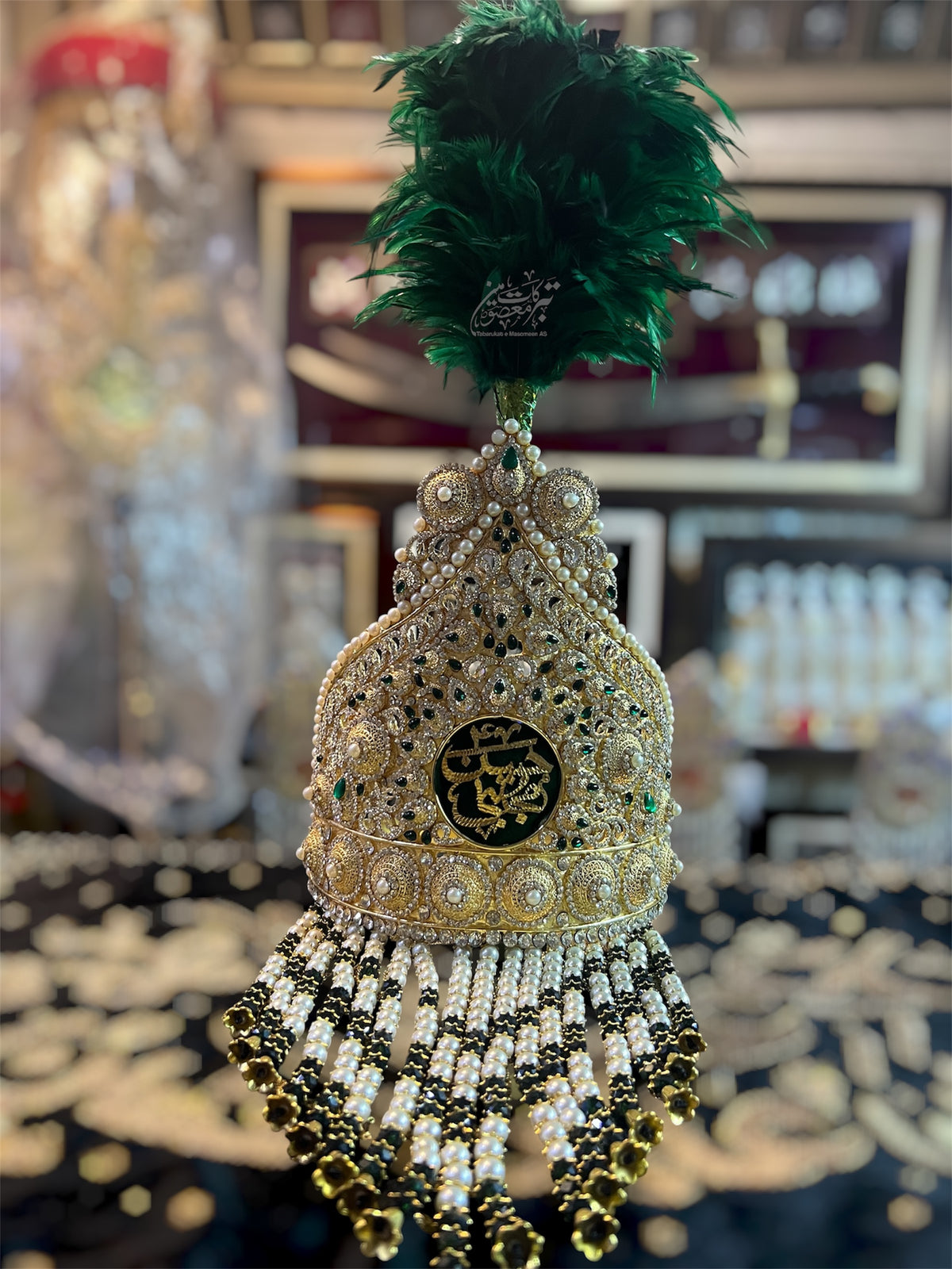 Beautiful Taaj for Imam Hassan Al-Mujtaba AS | Premium Manjus Work Stones