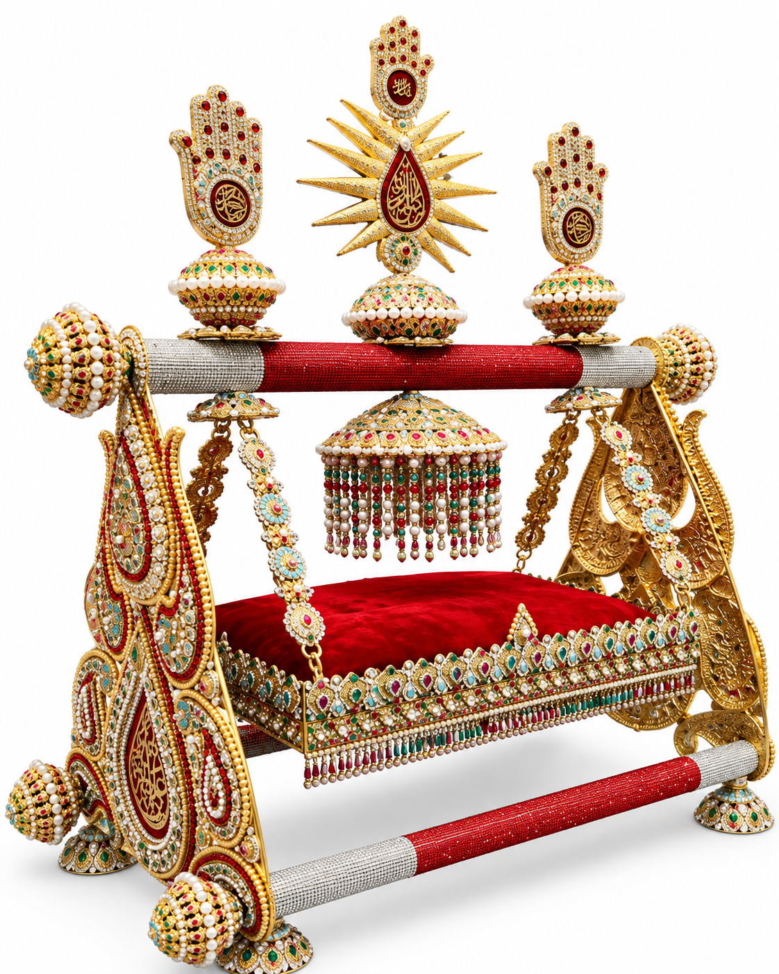 Beautiful Jhoola Shahzada Ali Asghar (AS) | Manjus Work Stones | 38 Inch