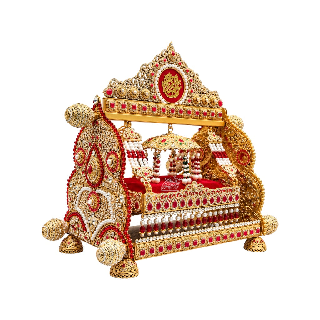 Beautiful Jhoola Shahzada Ali Asghar (AS) | Manjus Work & Multicolor Stones | 13 Inch