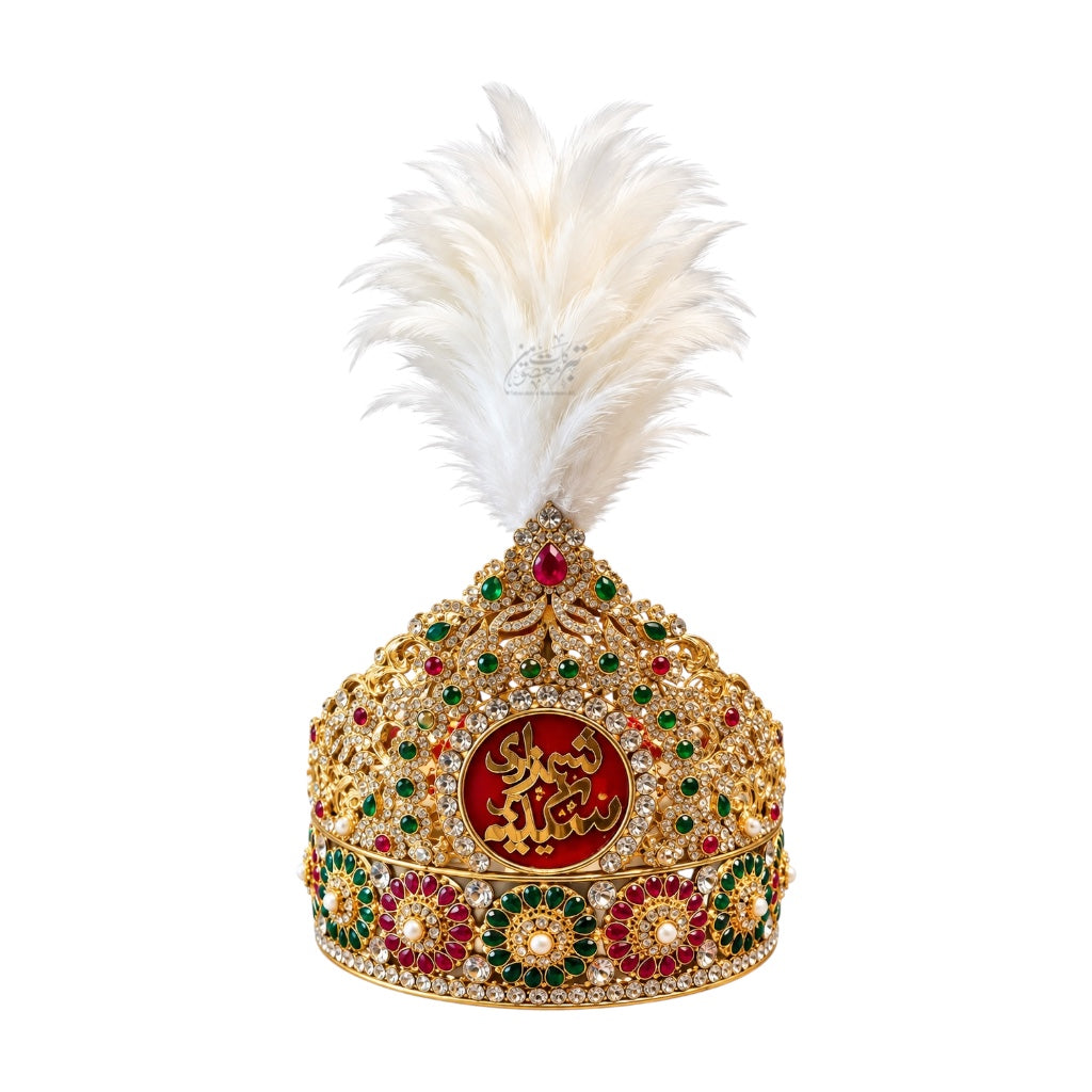 Beautiful Taaj with Feather Shahzadi Sakina SA | Manjus Work with High-Quality Stones