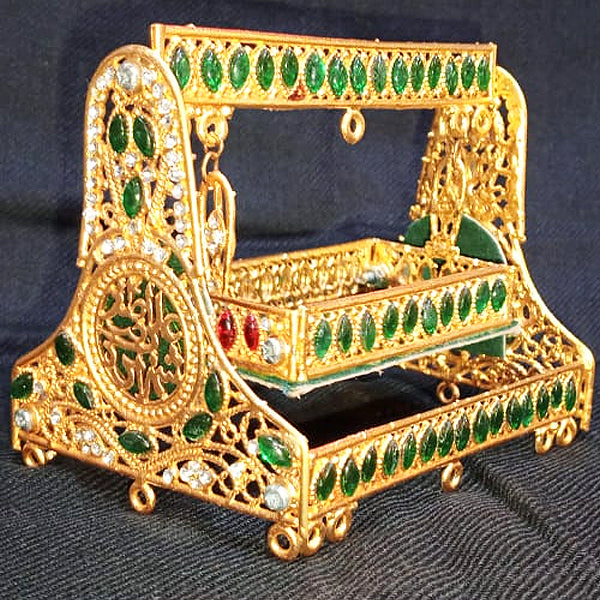 Jhoola Shahzada Ali Asghar Golden with Multicolor Stones