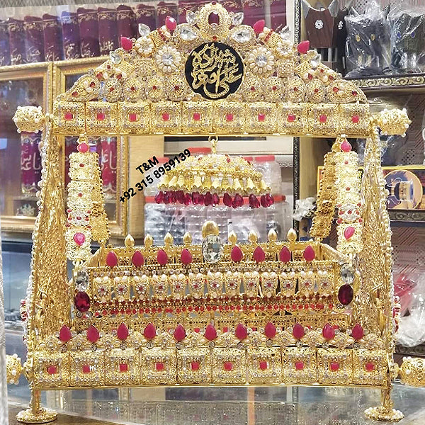 Jhoola Shahzada Ali Asghar  Golden with Red and White Stones