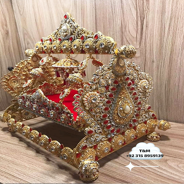 Jhoola Ali Asghar Golden with Red and Wite Stones
