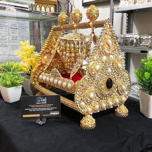Jhoola Ali Asghar Golden with White  and Black  Stones