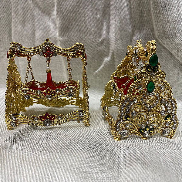 Jhoola Shahzada Ali Asghar  Golden with White and Green  Stones
