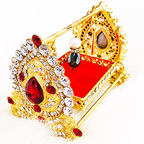 Kashi Jhoolah With Red & Zircon Stone Work