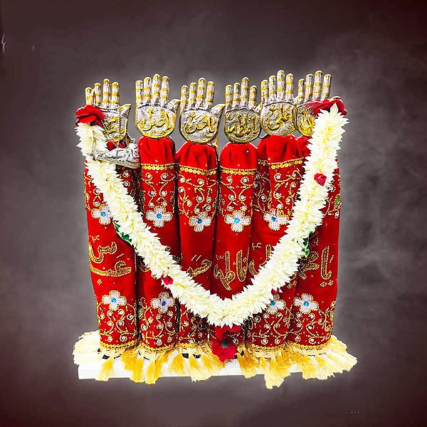 Panjtan Patka for AzaKhana Red Color Set