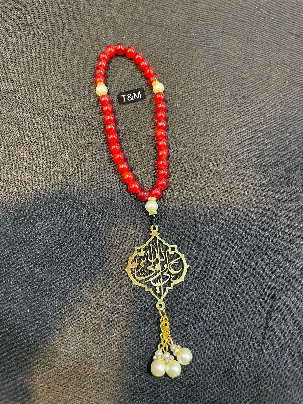 Beautiful Tasbeeh Ali Un Wali Allah AS | Red Stones 8mm 33 Beads