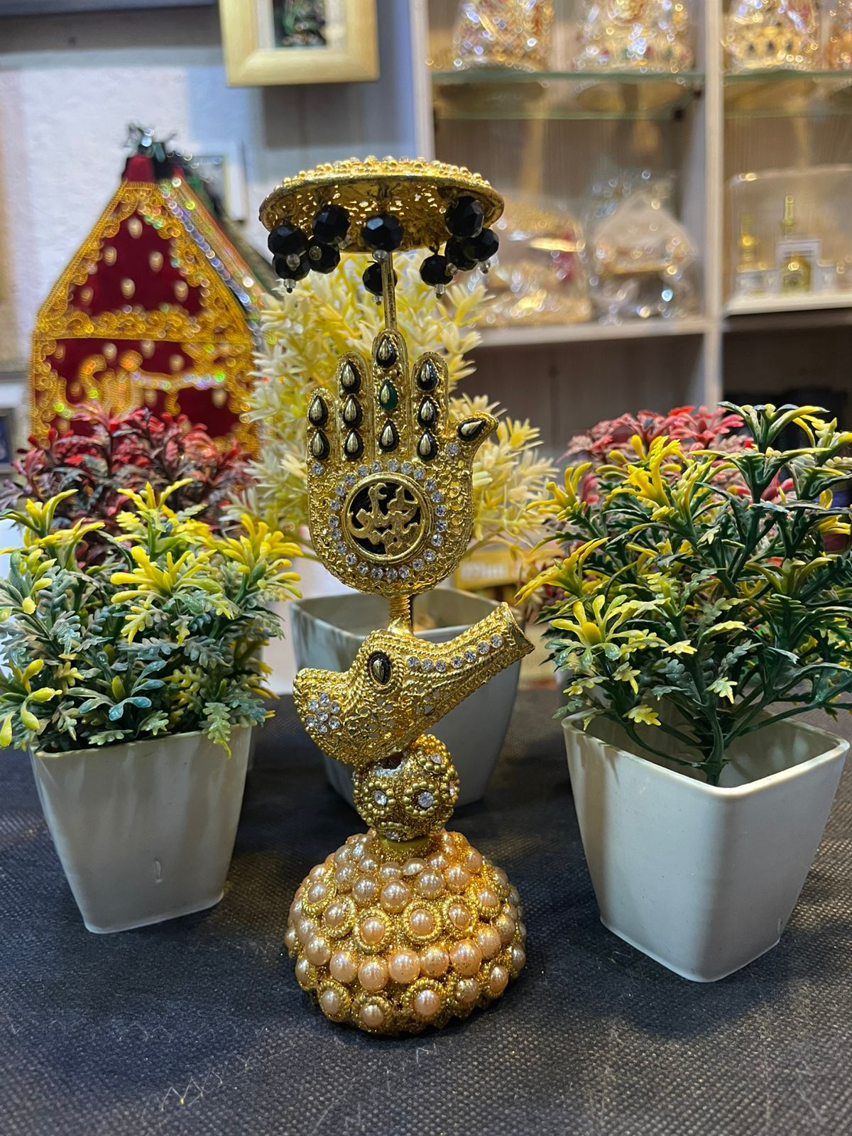 Alam Mola Abbas AS Table Stand With Mashaq E Sakina SA Black Stone Work