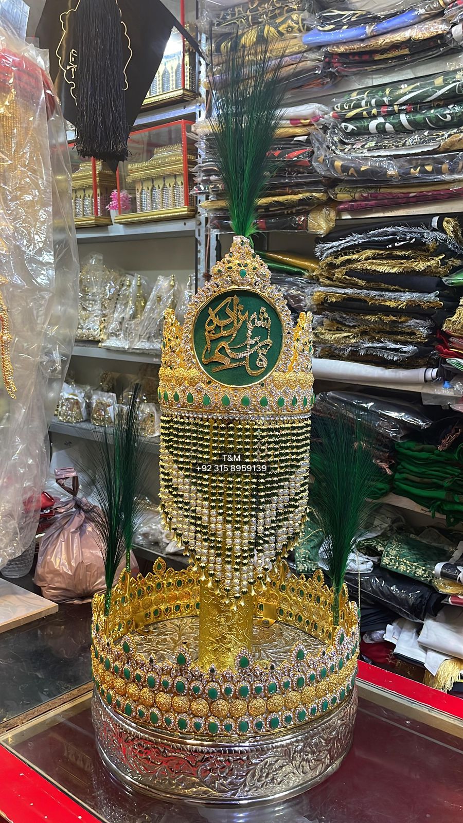 Beautiful Mehndi Shahzada Qasim AS | Taaj Material Kashi & Work Green Stones Try German Silver With Orignal Wings