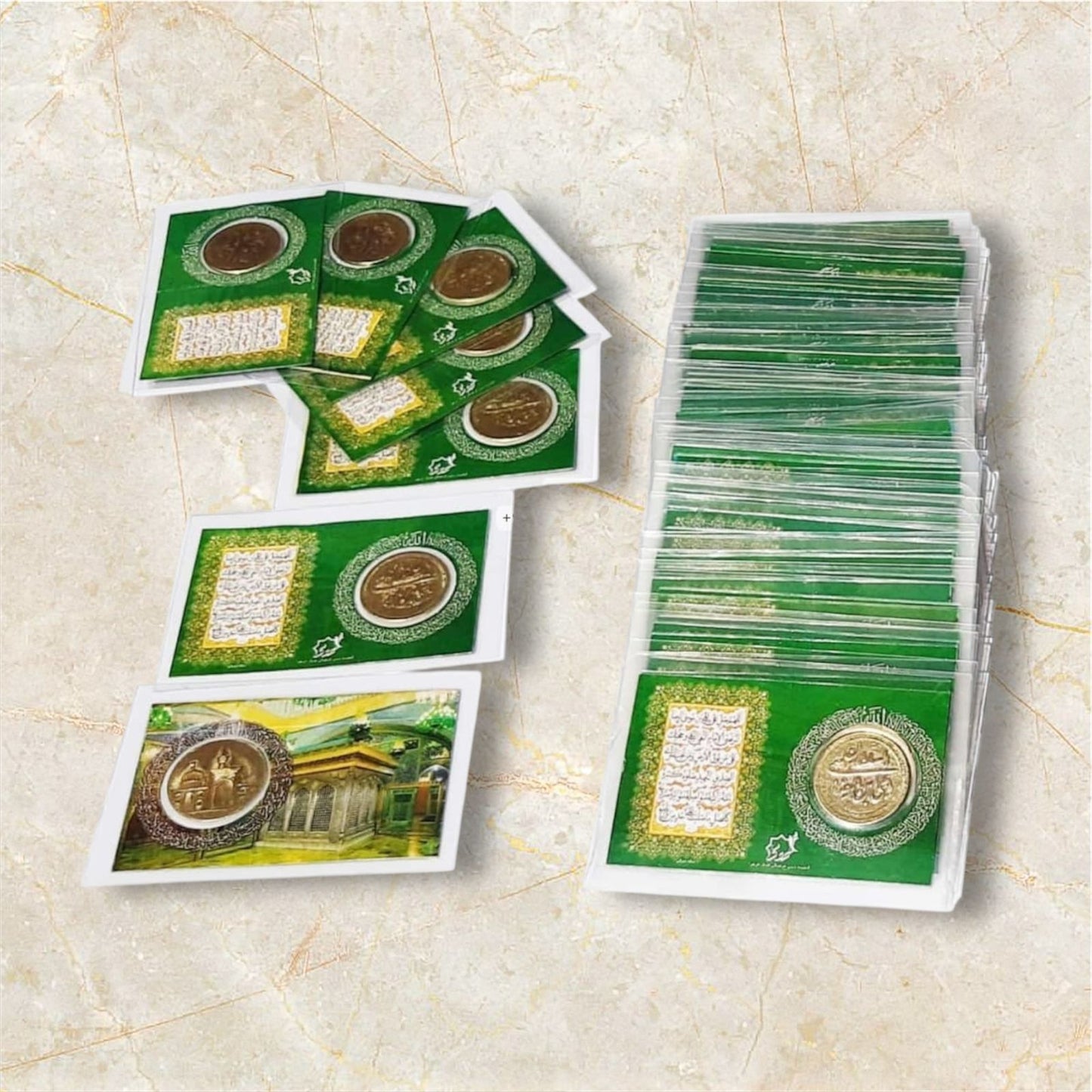 Haram E Imam Ali Raza AS Card Coin | Orignal Card With Haram Stamp | Barkati Sika Hafazati Sika | 50 Pcs Pack