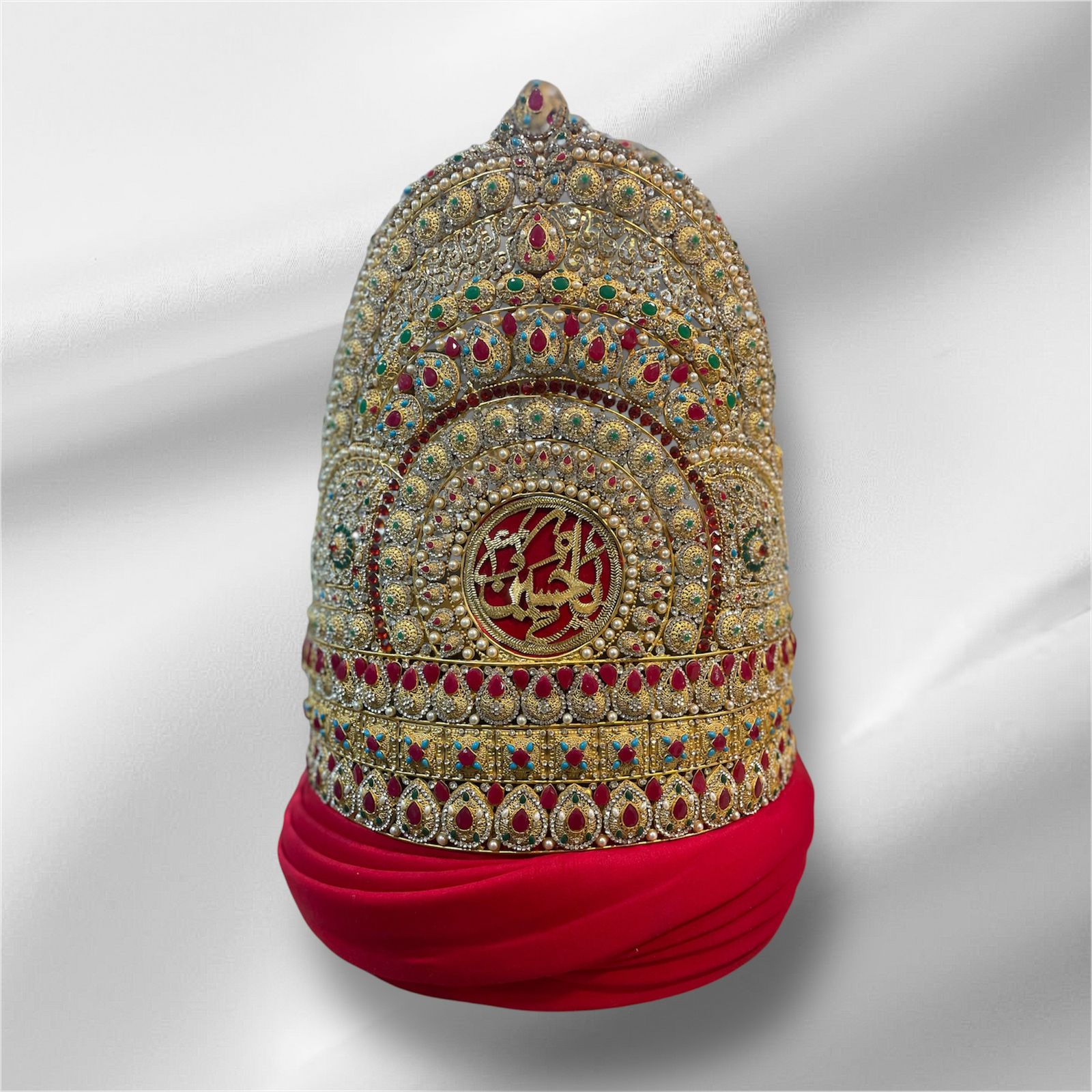 Beautiful Taaj With Amama Imam Hussain  AS | Materail Manjus Work Pearls With Red Stones High Quality