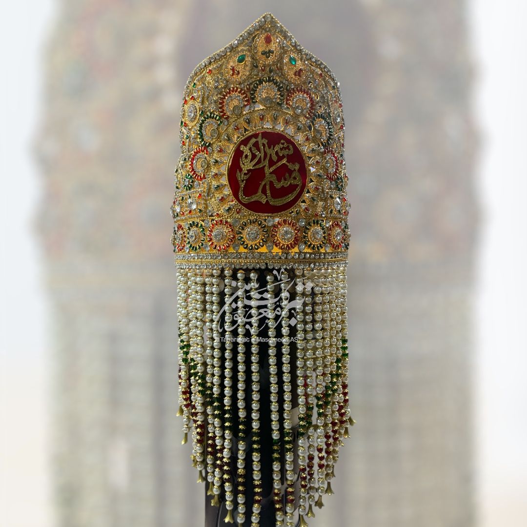 New Arrival Taaj With Sehra Shazada Qasim AS | Material Manjus Work Green & Red Stones