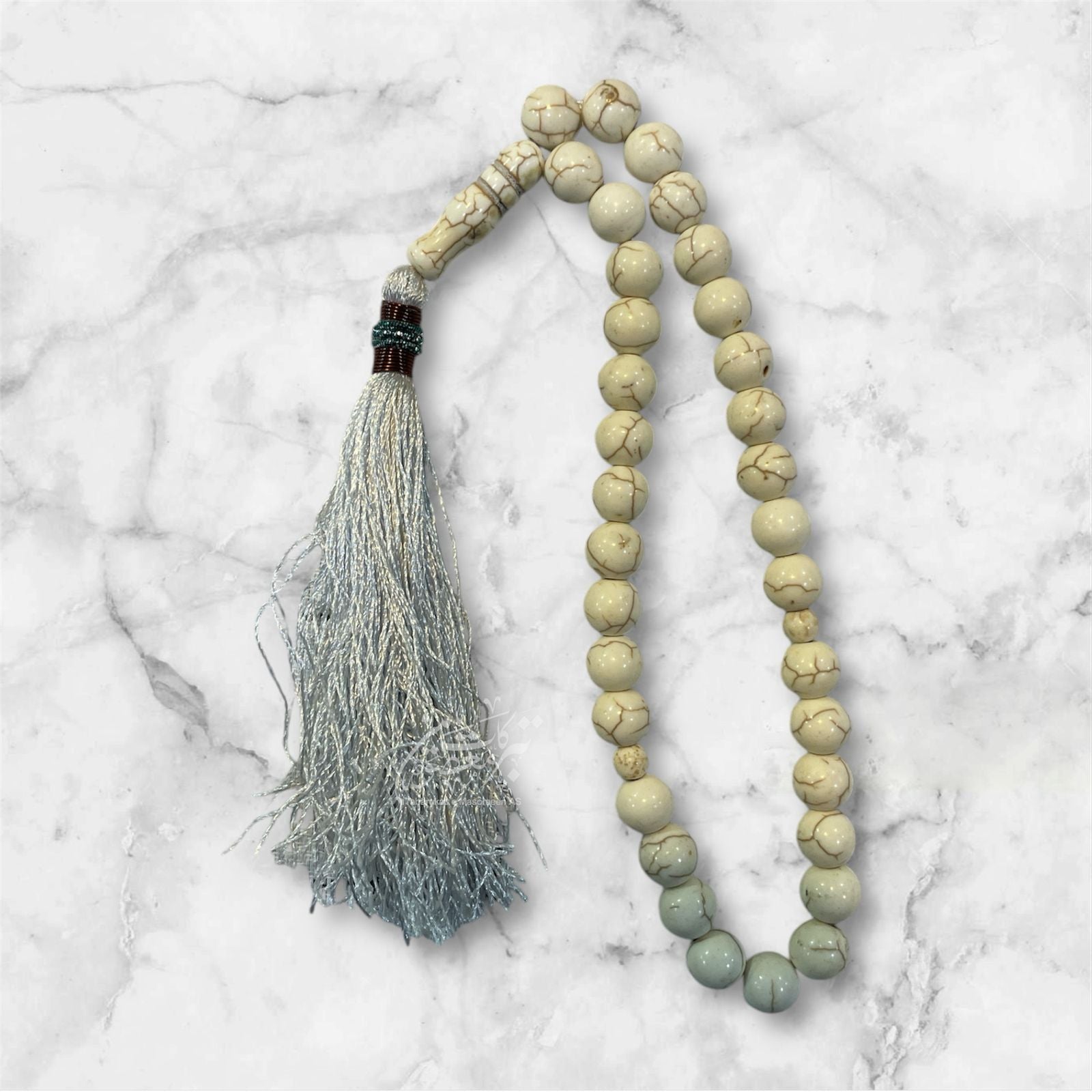 Beautiful Tabsbeeh White Feroza Stones High Quality Stones | Size 33 Beads , 12mm