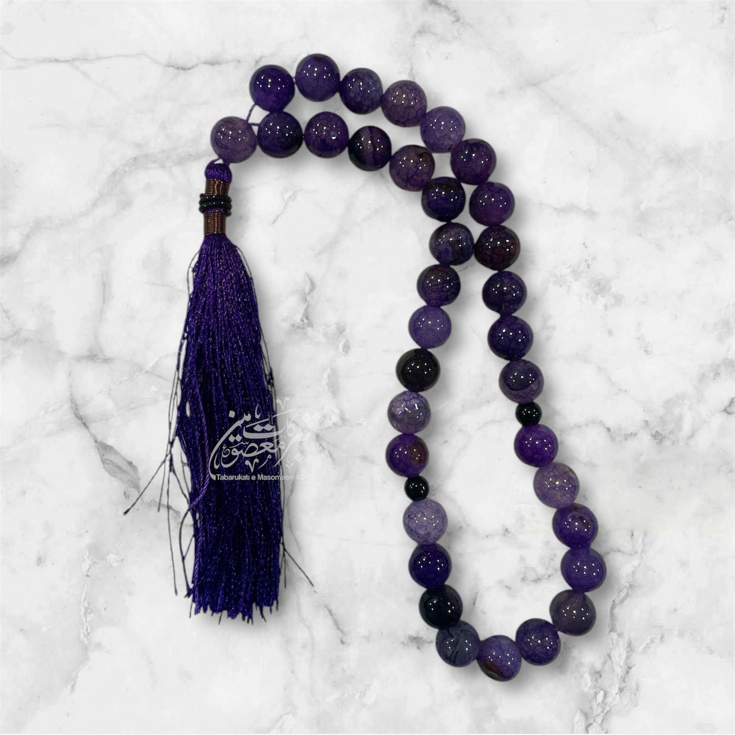Beautiful Tasbeeh Purple Stones High Quality Stones | Size 33 Beads , 12mm