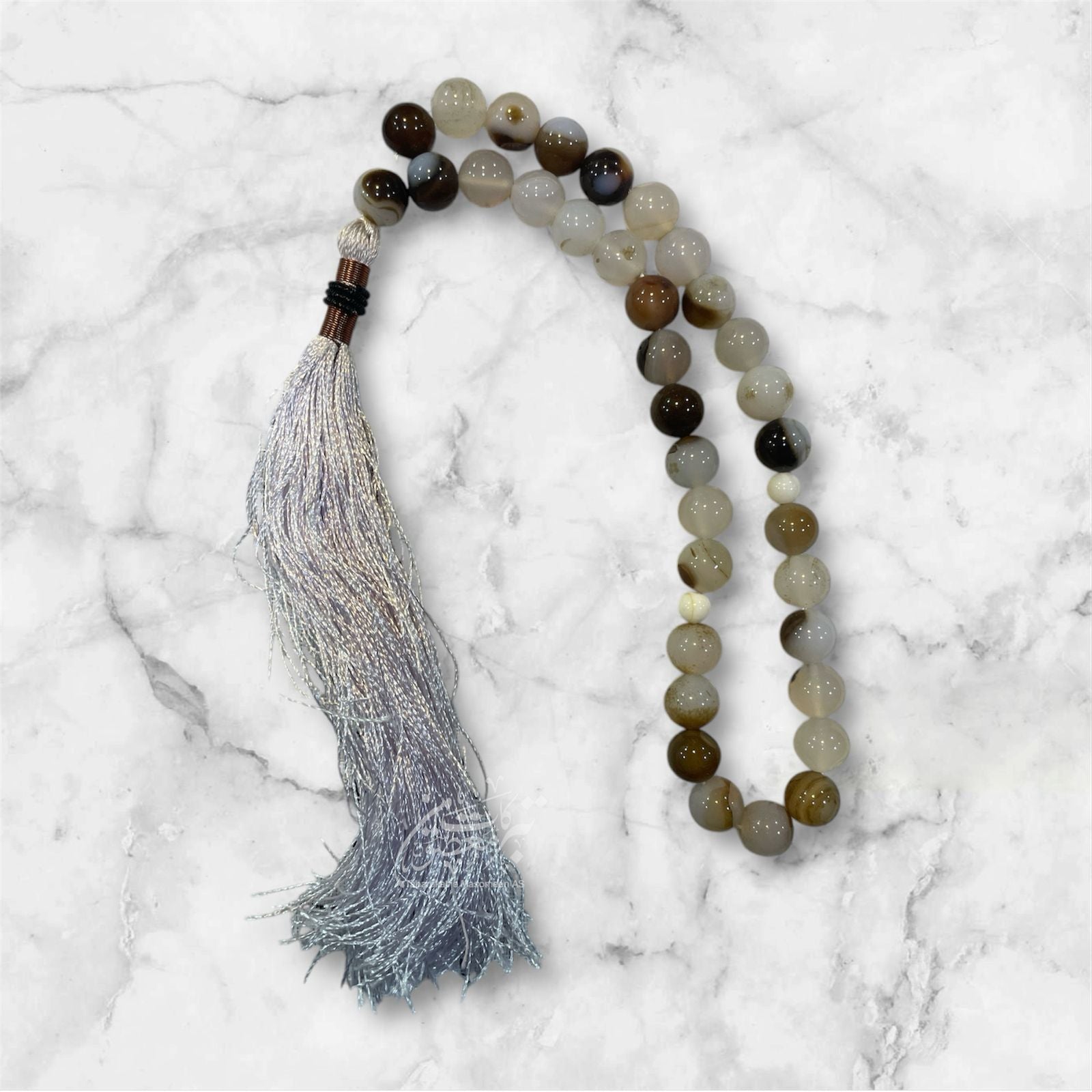 Beautiful Tasbeeh White Aqeeq Mix Stones High Quality Stones | Size 33 Beads , 12mm