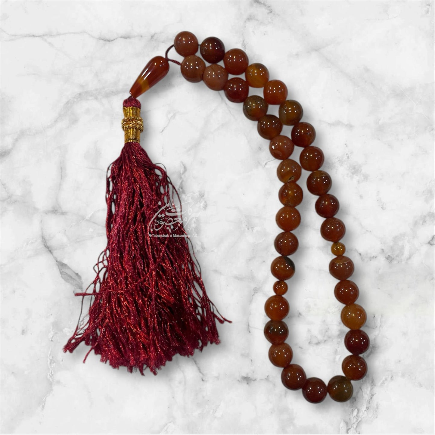 Beautiful Tasbeeh Yamni Aqeeq High Quality Stones | Size 33 Beads , 12mm