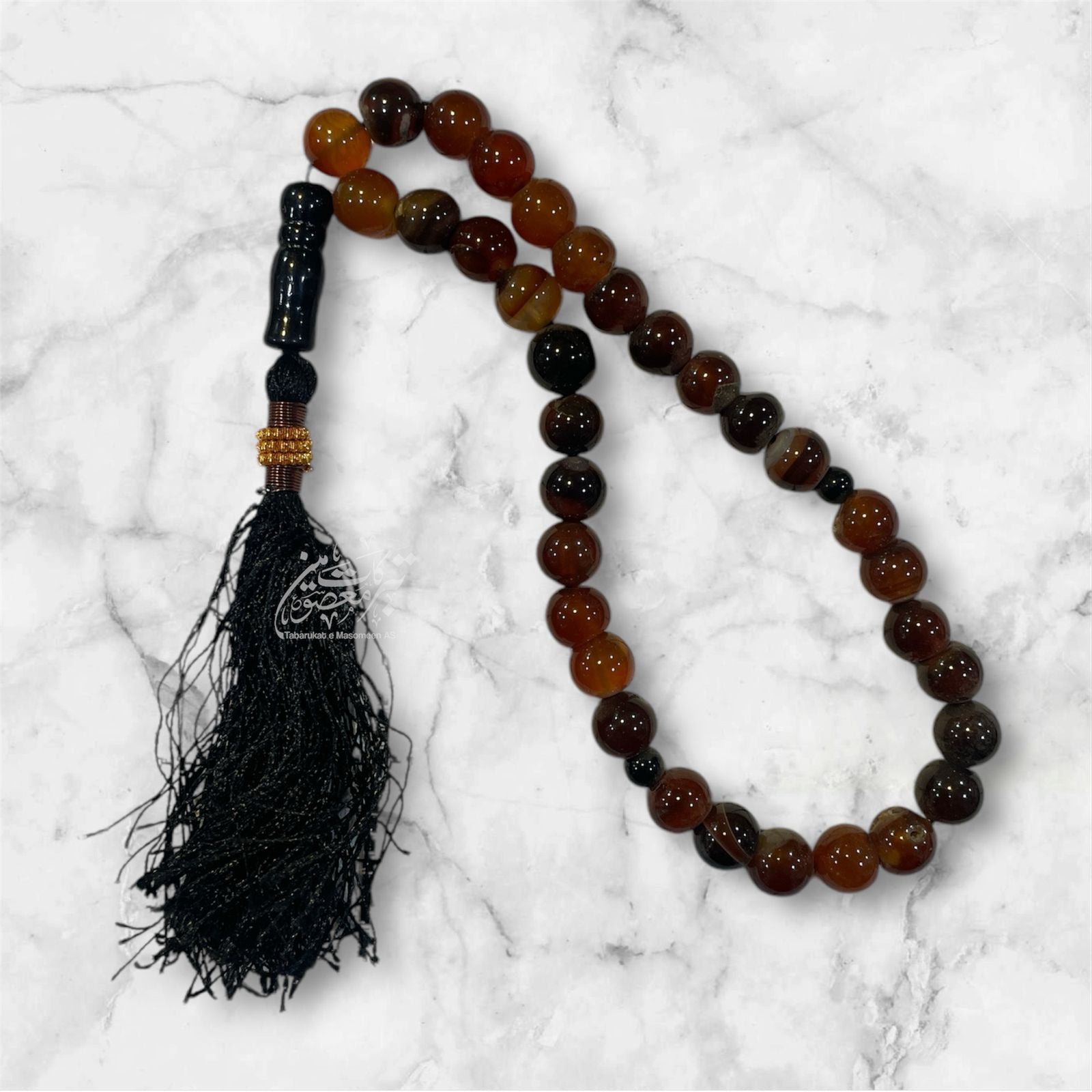 Beautiful Tabsbeeh Sulimani Aqeeq Stones High Quality Stones | Size 33 Beads , 12mm
