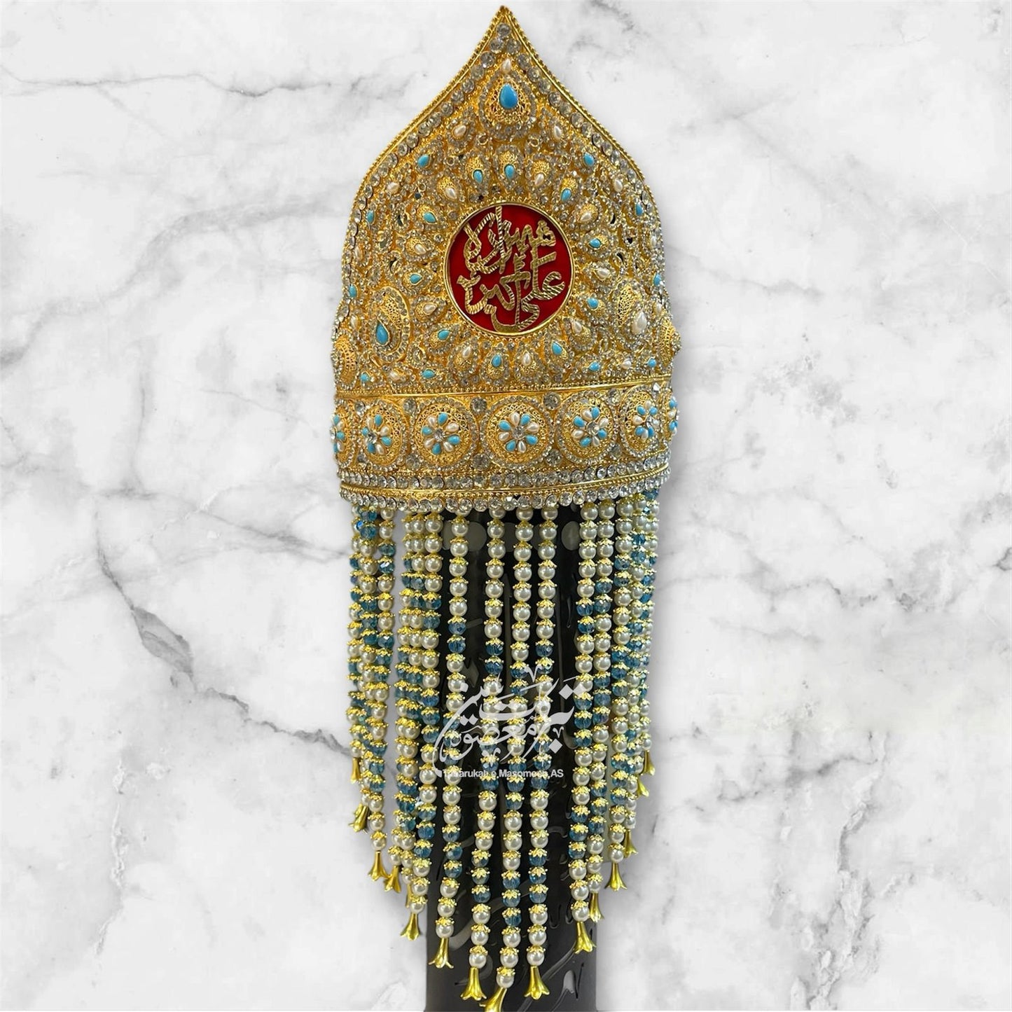 Beautiful Taaj With Sehra Ya Shahzada Ali Akbar AS | Material Kashi & Work Stones High Quality