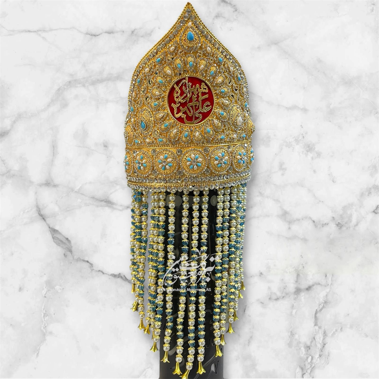 Beautiful Taaj With Sehra Ya Shahzada Ali Akbar AS | Material Kashi & Work Stones High Quality