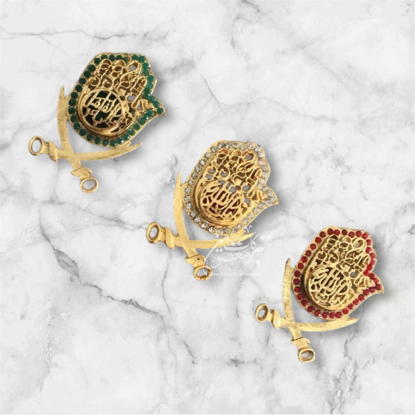 Ya Hussain Ya Abbas AS Panja Badges With Zulfiqar 12pcs Pack