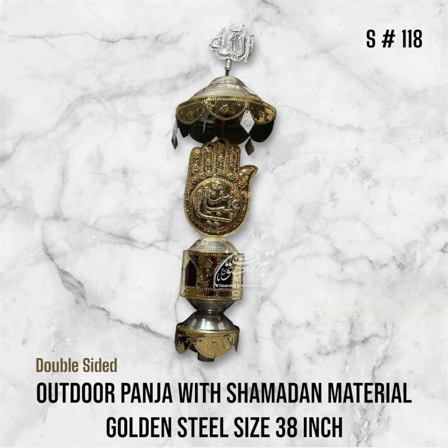 Outdoor Panja Mola Abbas AS & Shamadan Material Golden Steel With Umbralla High Quality Panja