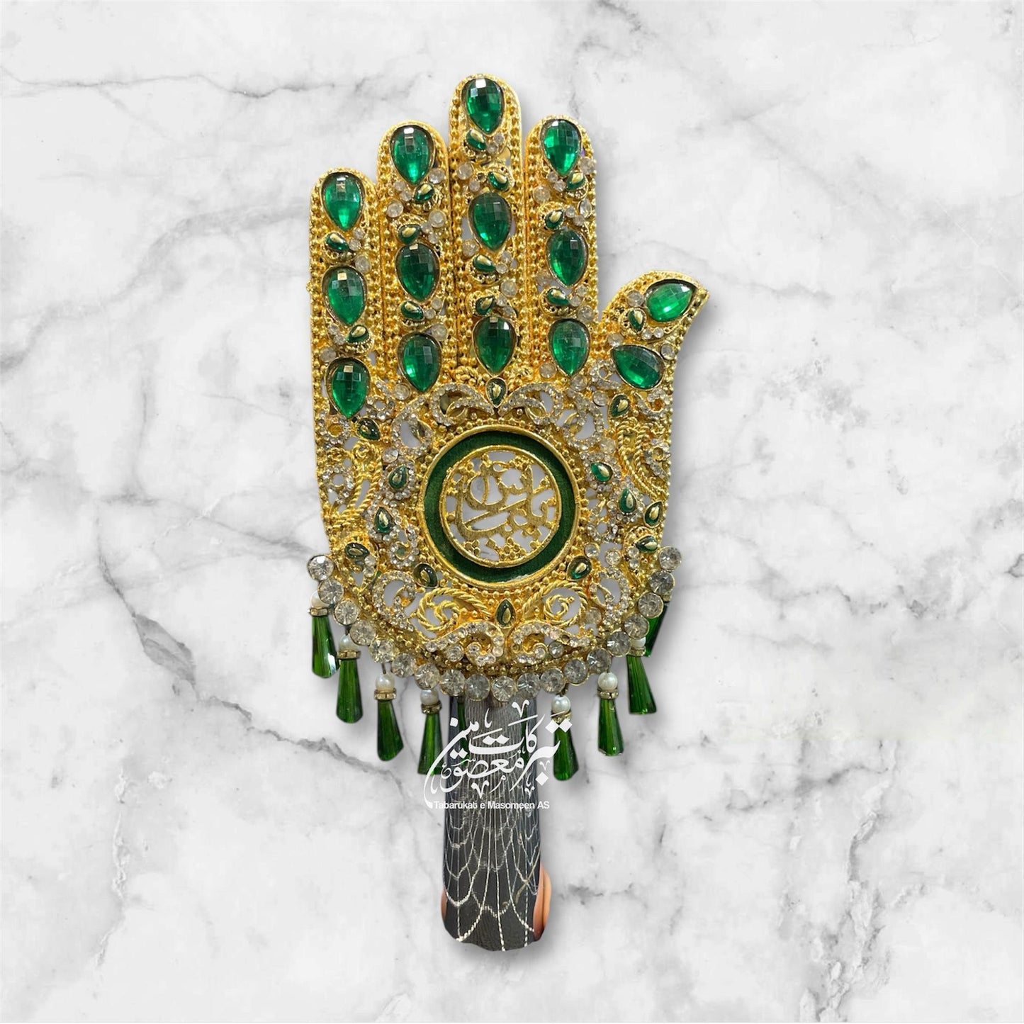 Beautiful Panja Mola Abbas AS | Material Manjus Work Green Stones Combination