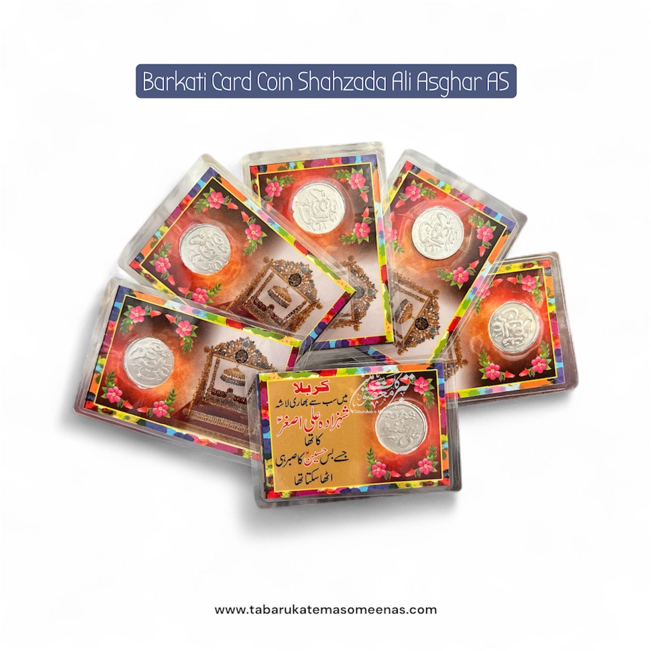 Barkati Ziyarat Card Coin Shahzada Ali Asgher AS 12 Pcs