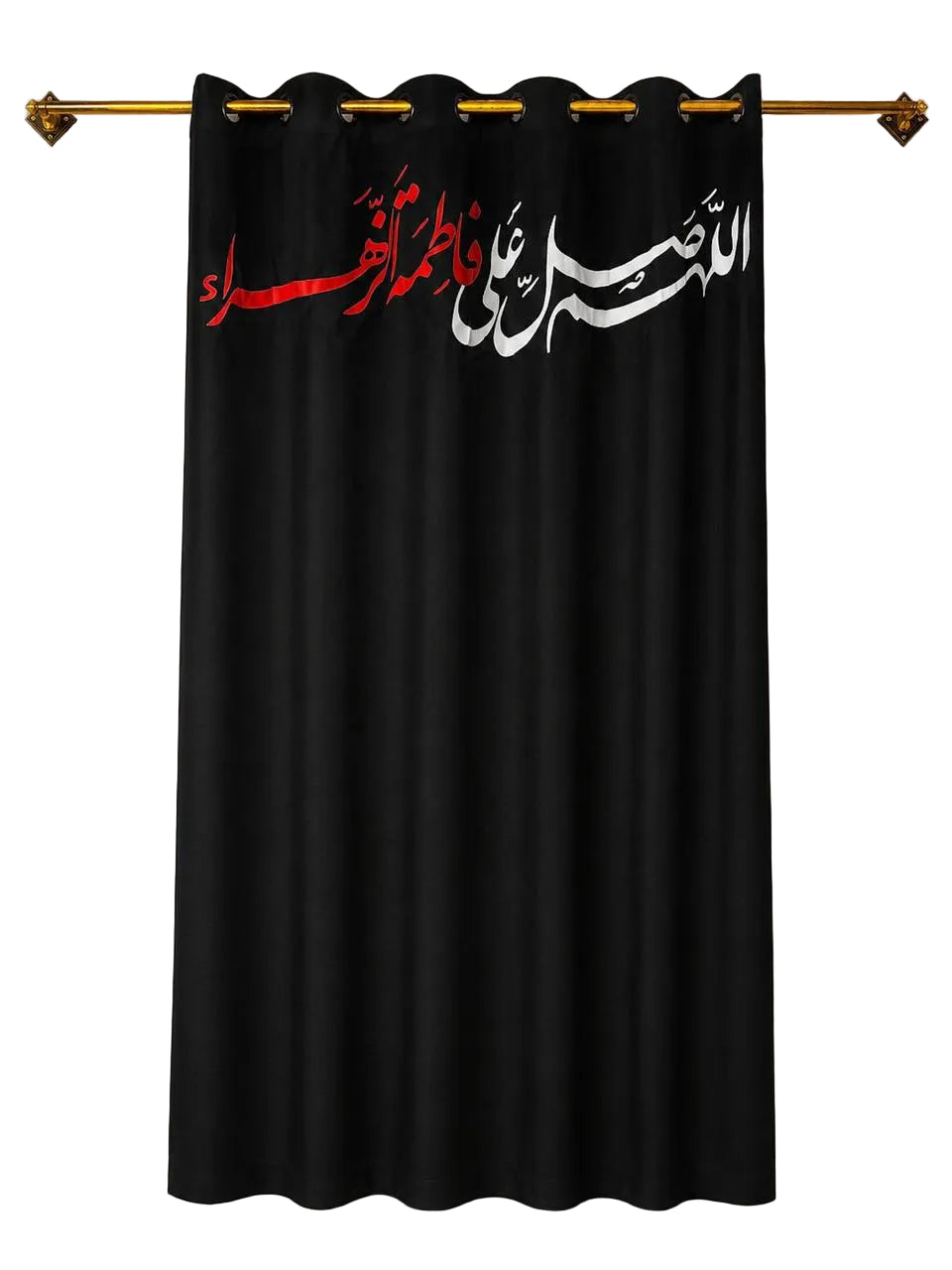 Imported Ala Huma Sale Ala Fatima Tu Zehra SA Black Curtain – Premium Digital Print Islamic Curtain 7.5 x 4.7 Ft