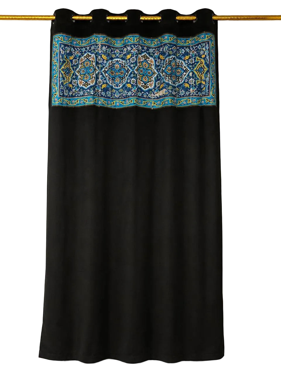 Imported Velvet Irani design Black Curtain – Premium Digital Print Islamic Curtain 7.5 x 4.7 Ft